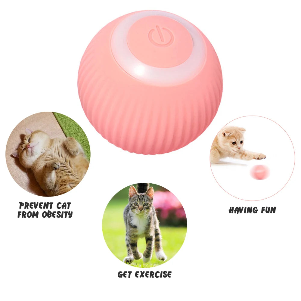 Smart Interactive Cat Toy – Automatic Rolling Electric Ball for Indoor Kitten Play & Training