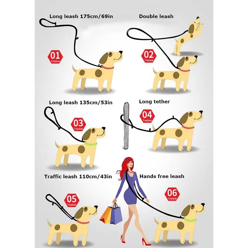 7-in-1 Multi-Function Dog Lead – Hands-Free, Adjustable & Reflective Leash for Training & Dog Walking