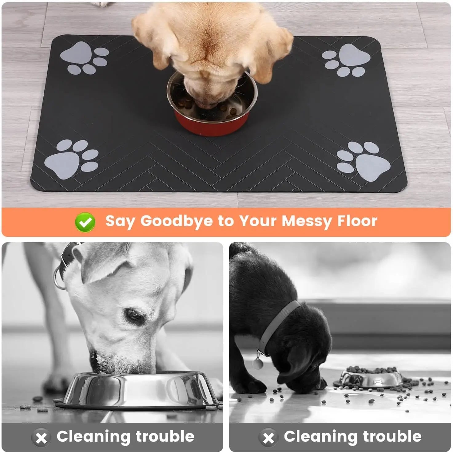 Absorbent Pet Feeding Mat – Waterproof, Quick-Dry Placemat for Dog/Cat Food & Water Bowls