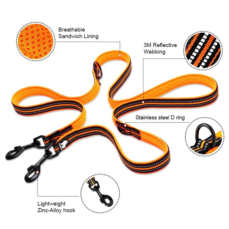 7-in-1 Multi-Function Dog Lead – Hands-Free, Adjustable & Reflective Leash for Training & Dog Walking