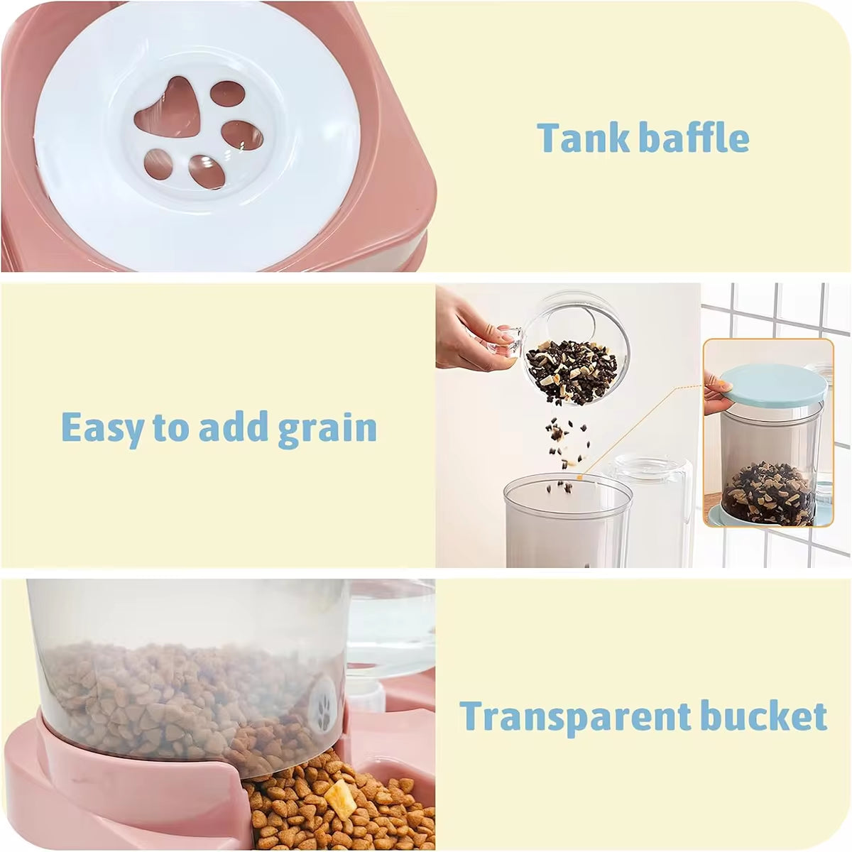2-in-1 Automatic Cat Feeder & Water Dispenser – Tilted Gravity Food & Waterer Set