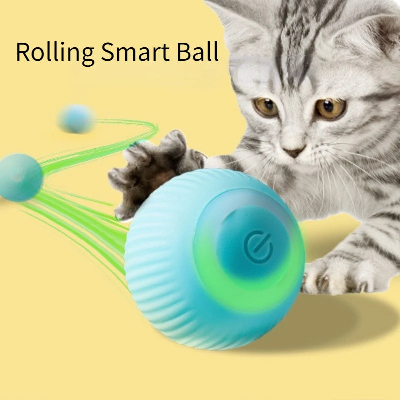 Smart Interactive Cat Toy – Automatic Rolling Electric Ball for Indoor Kitten Play & Training