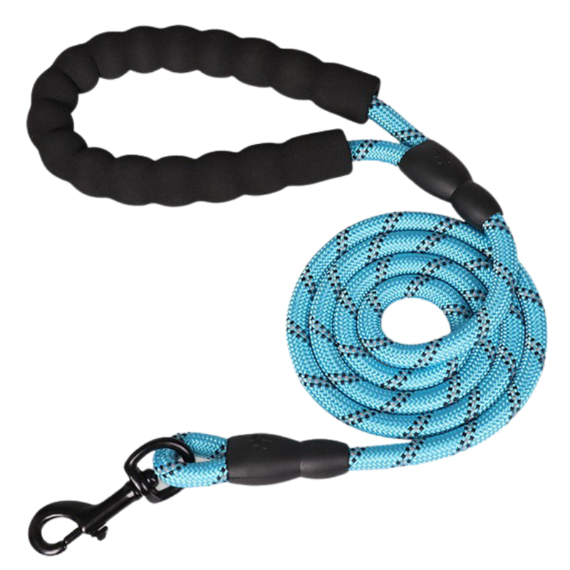 Reflective Braided Dog Leash – Strong, Padded Rope Lead for Training & Safety (5 Foot)