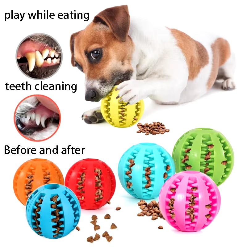 Extra-Tough Natural Rubber Dog Chew Toy – Interactive Treat & Tooth Cleaning Ball (5CM)