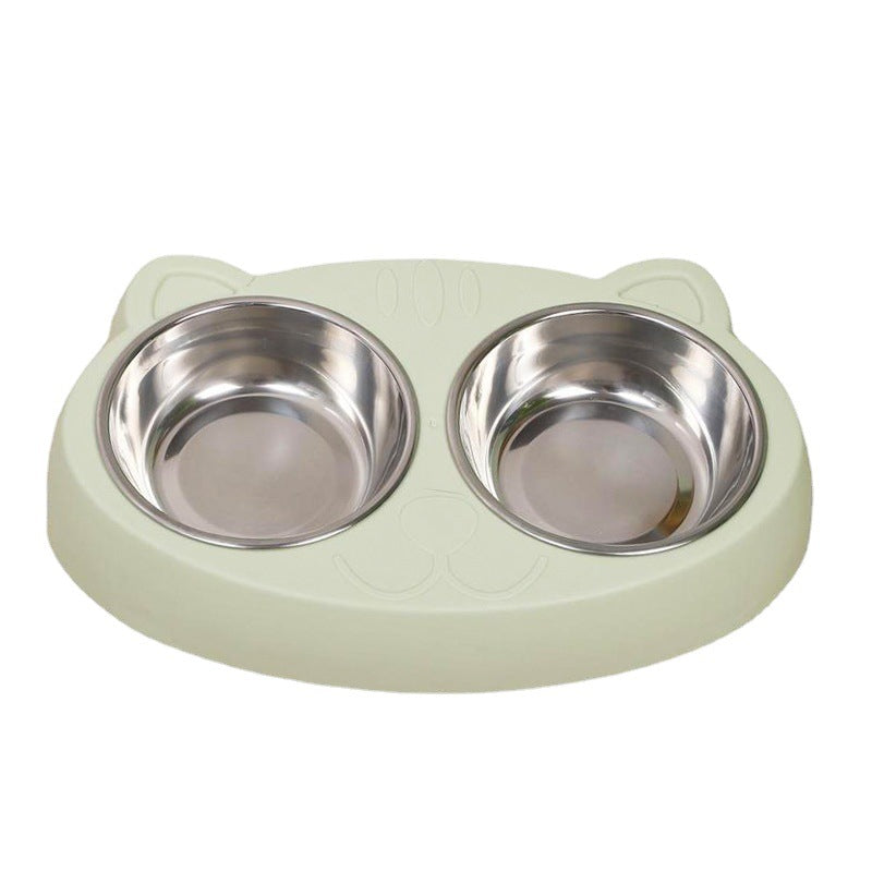 Double Pet Bowl – Non-Slip Stainless Steel Food & Water Bowls for Dogs & Cats