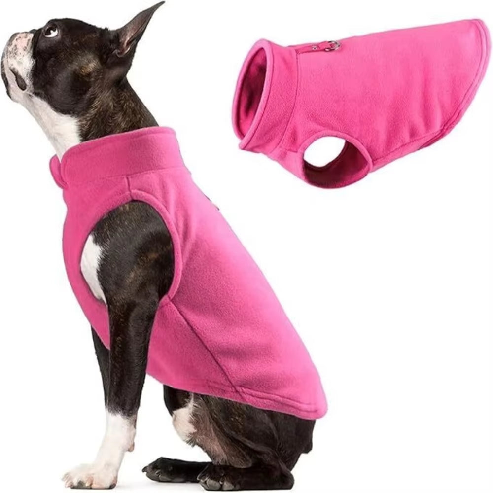 Warm Fleece Dog Jacket – Cozy Winter Sweater Vest for Puppies & Small Dogs