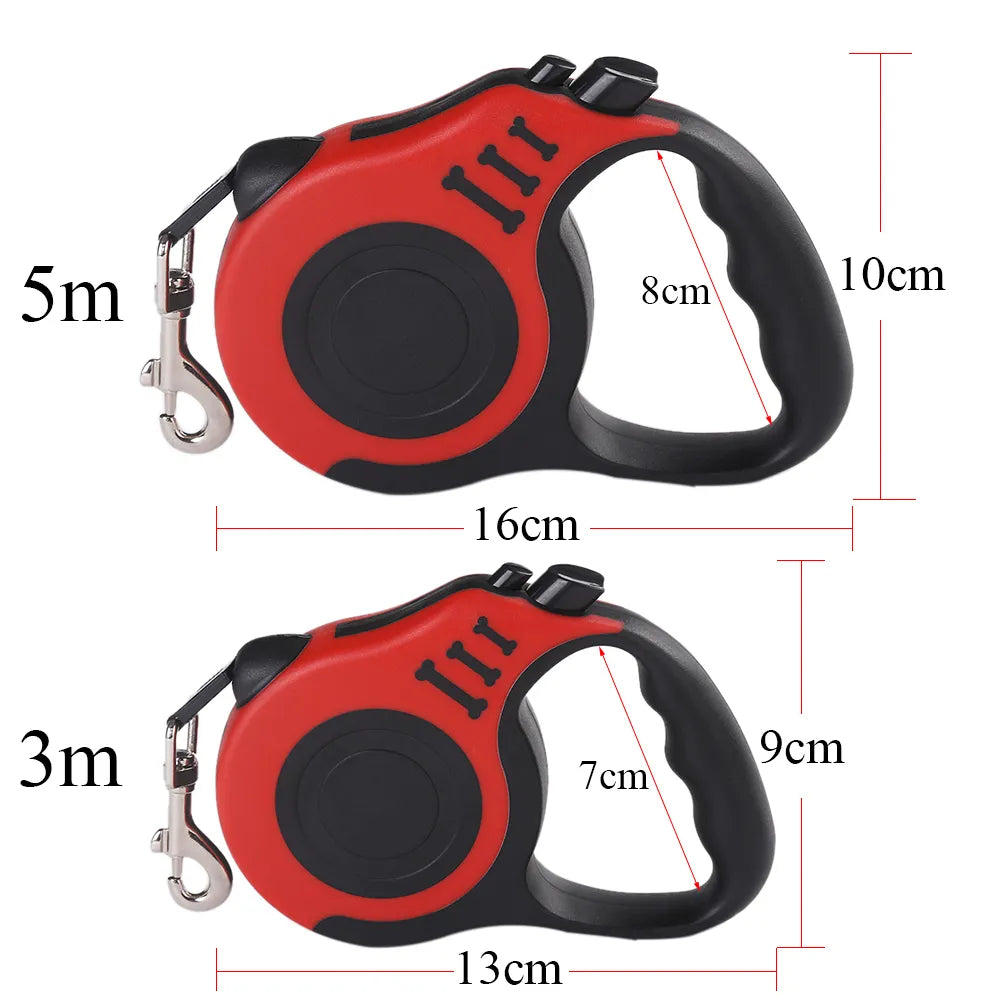 Retractable Dog Leash – Durable Nylon Lead for Small Dogs, Puppy Walking & Travel (3M/5M)