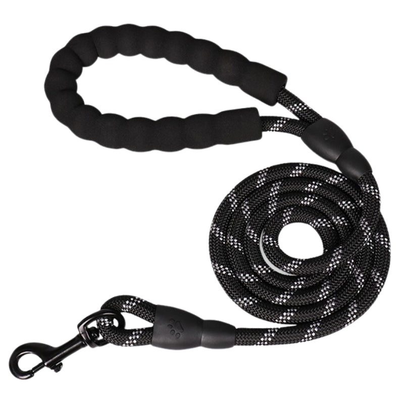 Reflective Braided Dog Leash – Strong, Padded Rope Lead for Training & Safety (5 Foot)