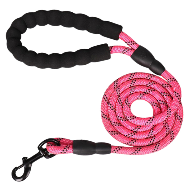 Reflective Braided Dog Leash – Strong, Padded Rope Lead for Training & Safety (5 Foot)