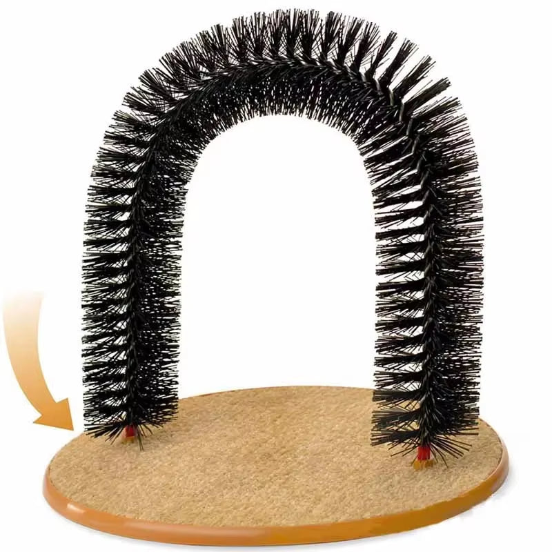 Self-Grooming Arch Cat Toy – Massage Brush with Scratching Pad