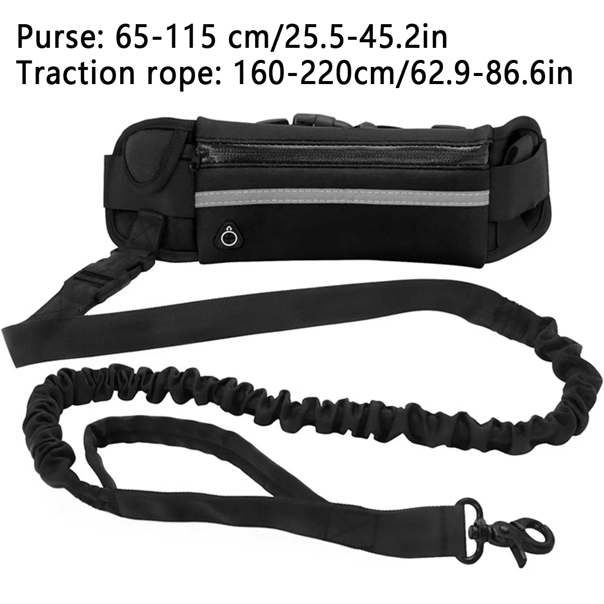 Hands-Free Dog Leash – Reflective Running Leash with Waist Bag & Retractable Elastic Belt