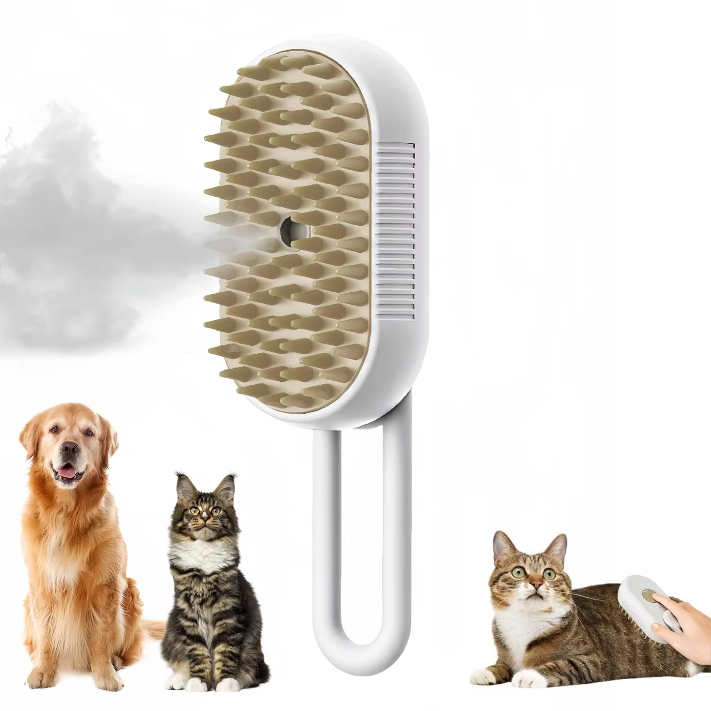 3-in-1 Electric Pet Brush – Steam Spray Grooming Comb for Cats & Dogs, Hair Removal & Massage