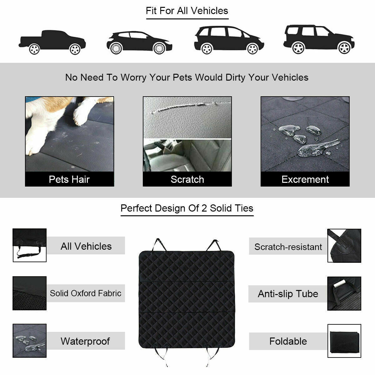 Waterproof Car Seat Cover – Hammock-Style Pet Protector