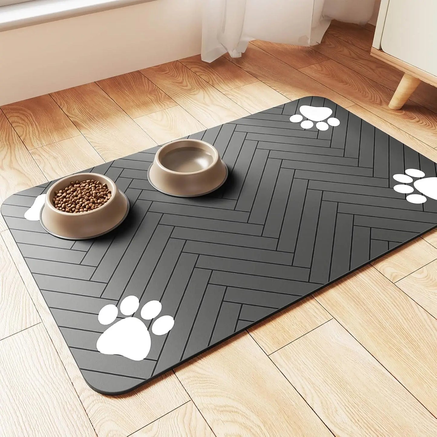 Absorbent Pet Feeding Mat – Waterproof, Quick-Dry Placemat for Dog/Cat Food & Water Bowls