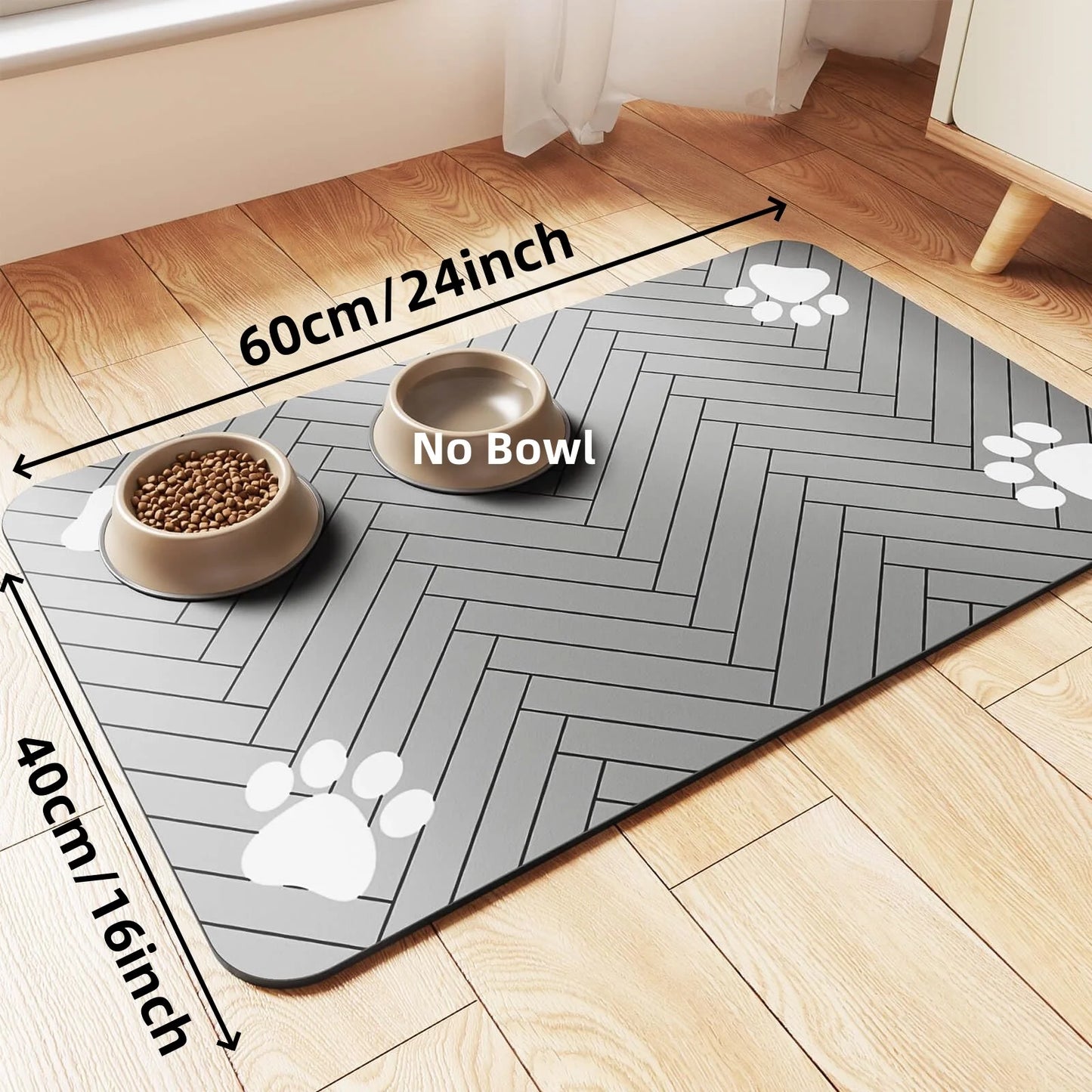 Absorbent Pet Feeding Mat – Waterproof, Quick-Dry Placemat for Dog/Cat Food & Water Bowls