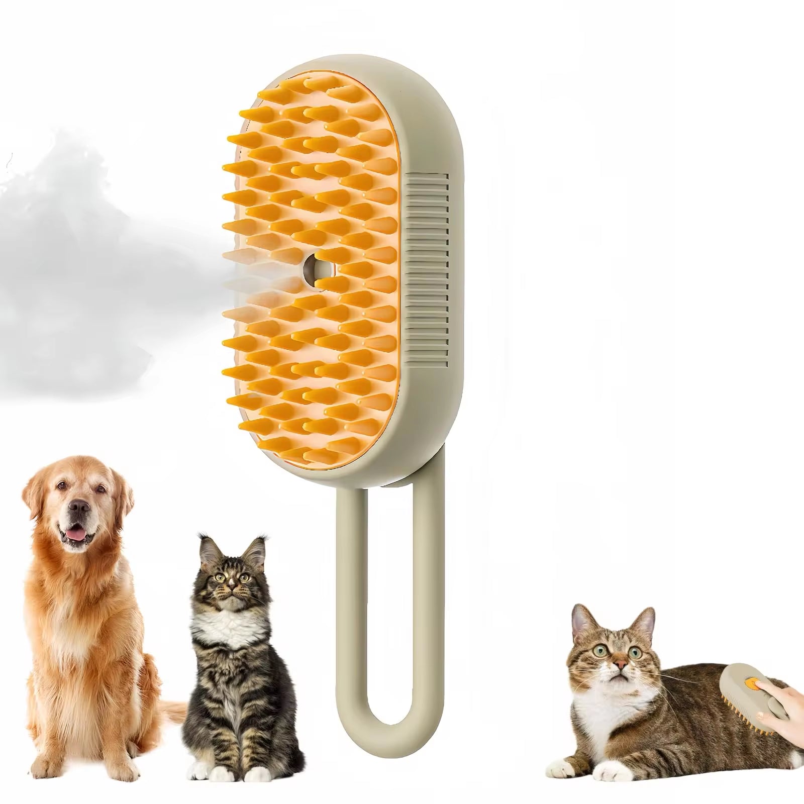 3-in-1 Electric Pet Brush – Steam Spray Grooming Comb for Cats & Dogs, Hair Removal & Massage