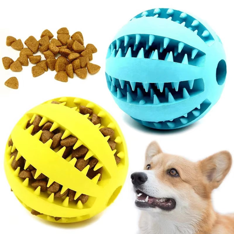 Extra-Tough Natural Rubber Dog Chew Toy – Interactive Treat & Tooth Cleaning Ball (5CM)