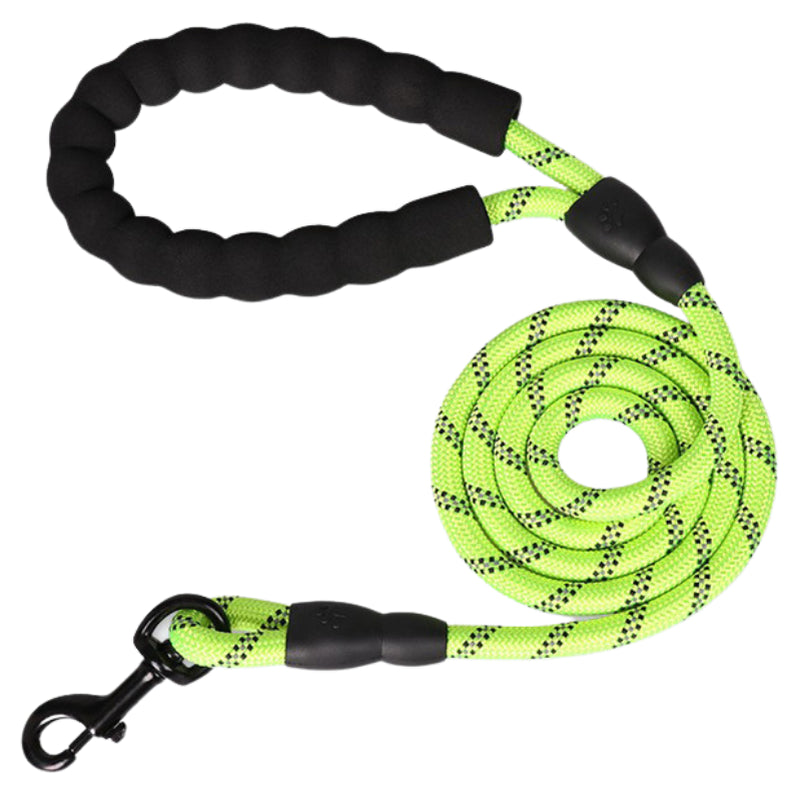 Reflective Braided Dog Leash – Strong, Padded Rope Lead for Training & Safety (5 Foot)