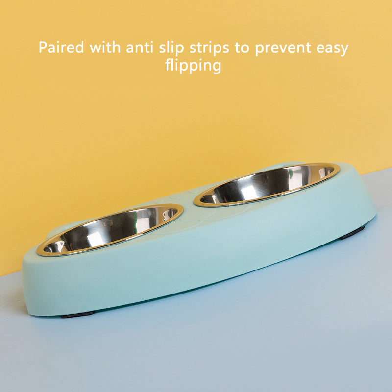 Double Pet Bowl – Non-Slip Stainless Steel Food & Water Bowls for Dogs & Cats