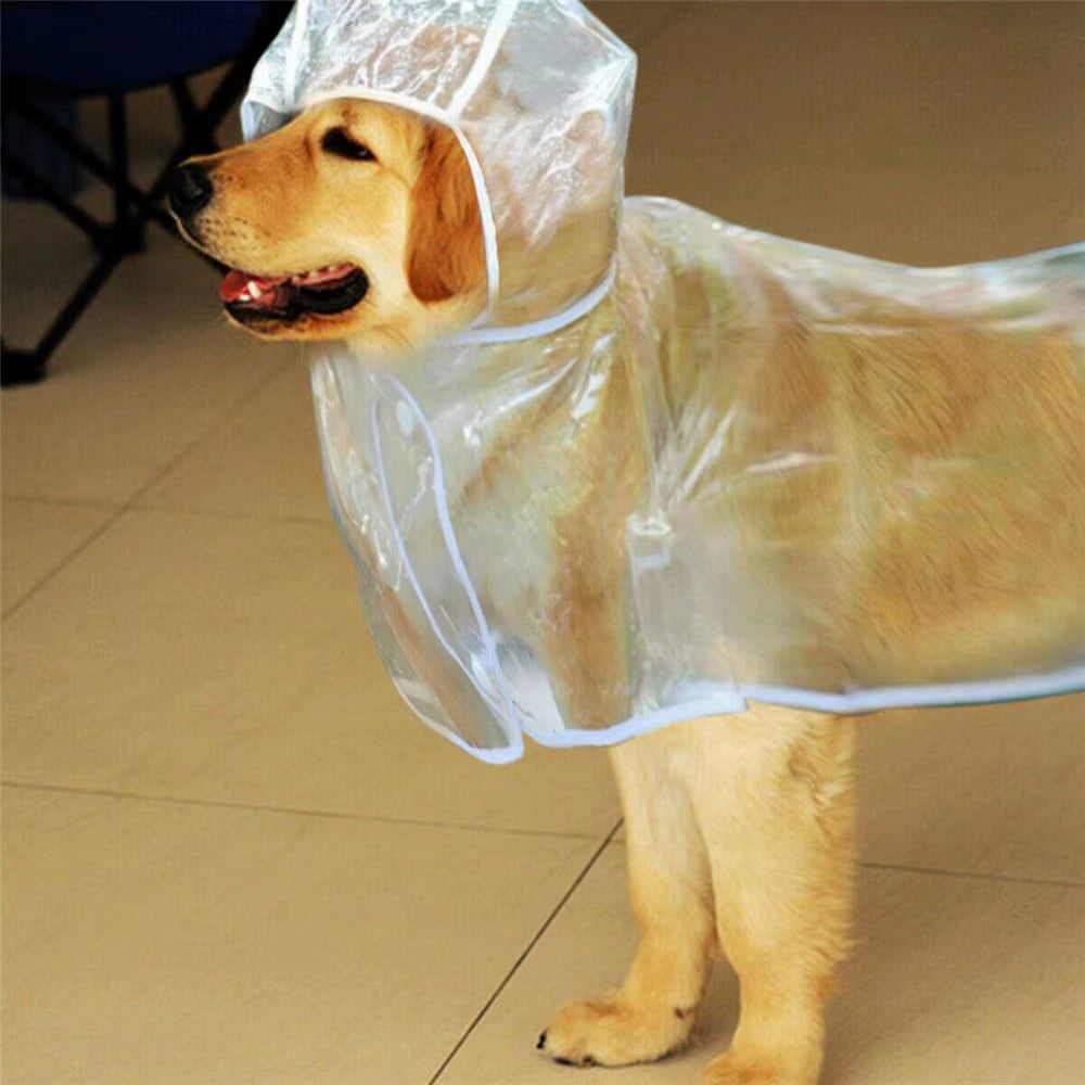 Waterproof Dog Raincoat – Clear PVC Hooded Jacket for Puppies & Dogs