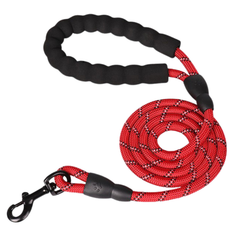 Reflective Braided Dog Leash – Strong, Padded Rope Lead for Training & Safety (5 Foot)