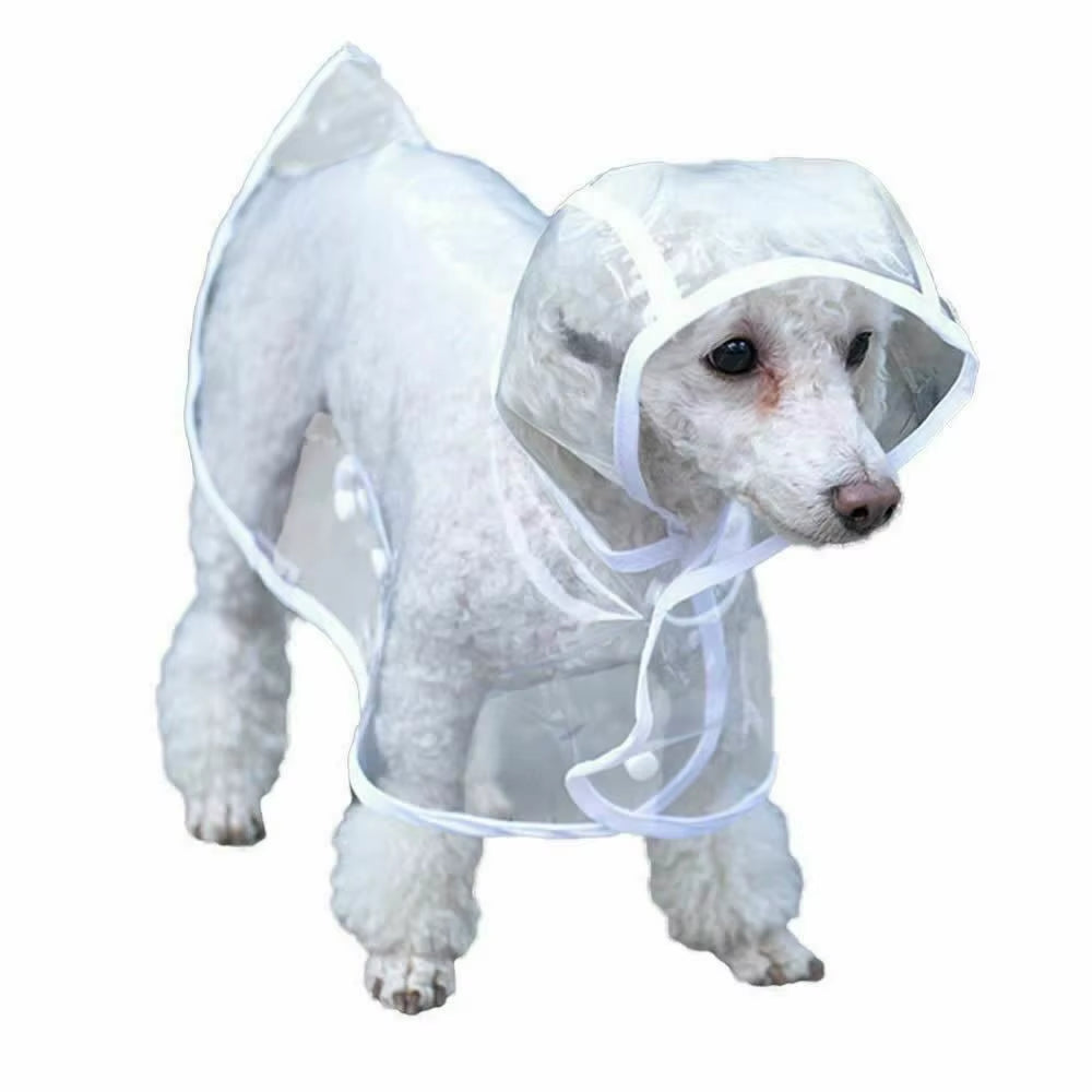 Waterproof Dog Raincoat – Clear PVC Hooded Jacket for Puppies & Dogs