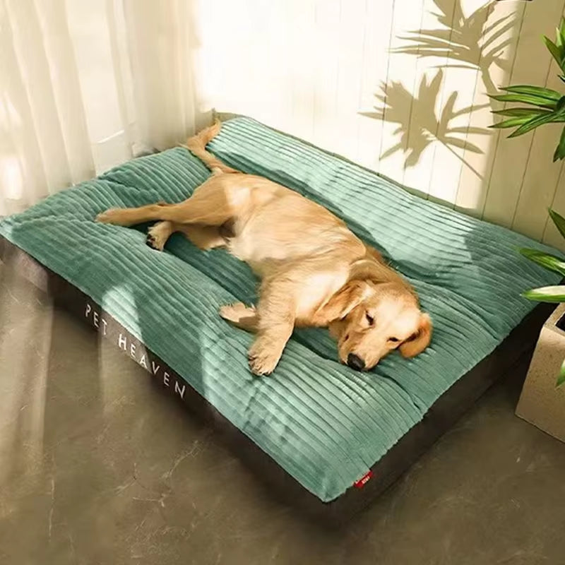 Winter Warm Dog Bed – Soft Corduroy Sleeping Mat for Small, Medium & Large Dogs, Washable & Detachable