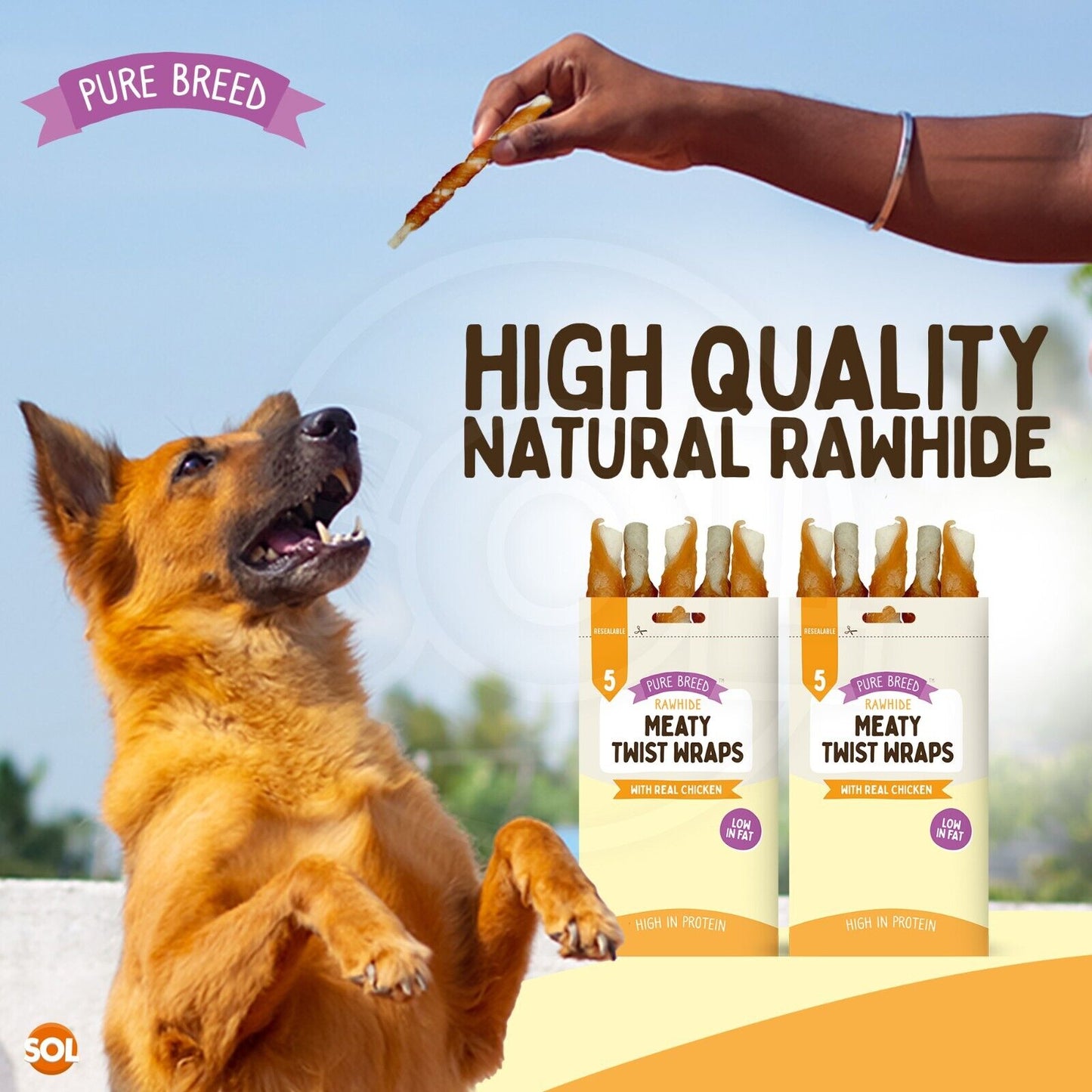 10-Pack Dog Chew Treats – Rawhide Twist Sticks Wrapped in Chicken for Healthy Snacking