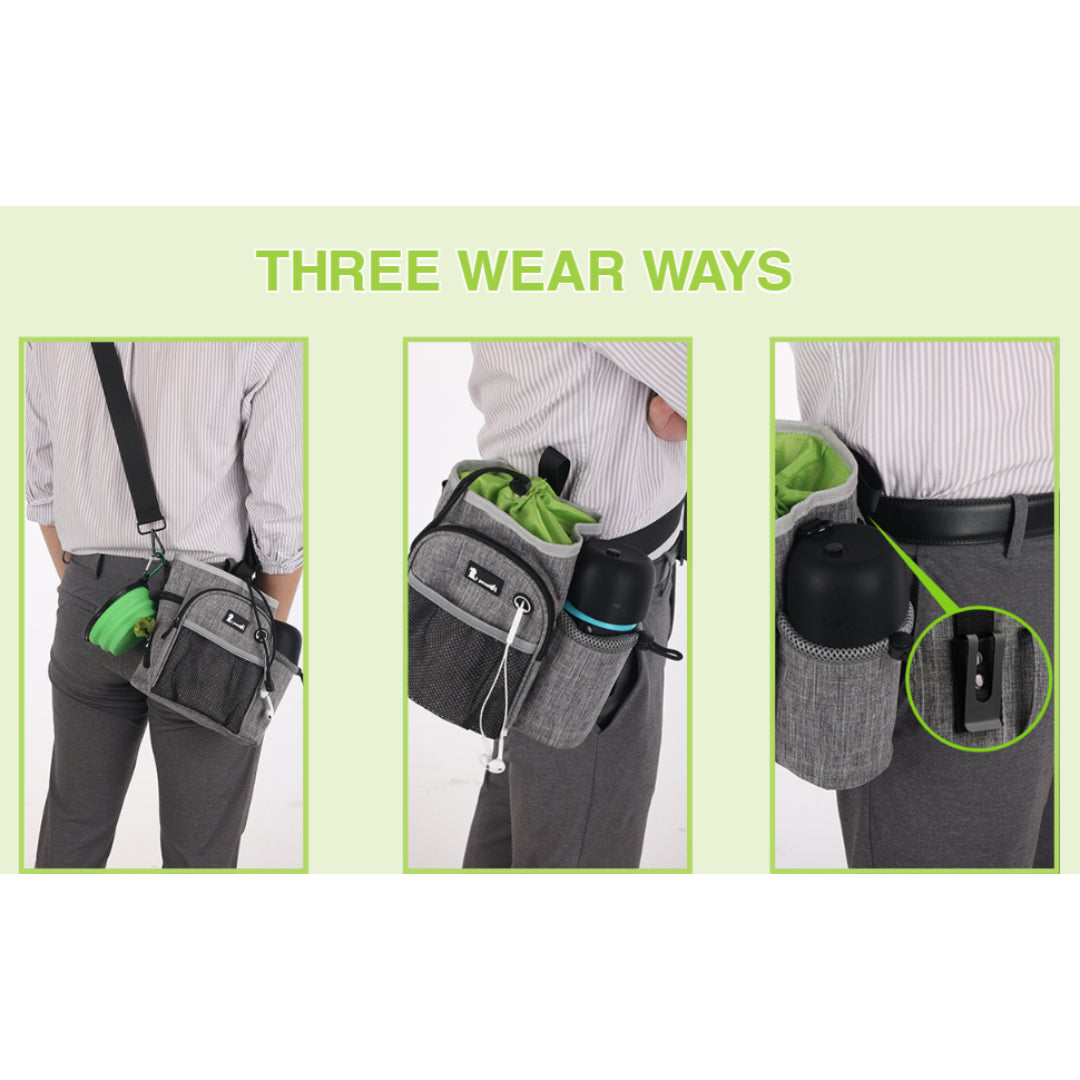 Pecute XL Dog Walking Bag with Water Bottle Holder