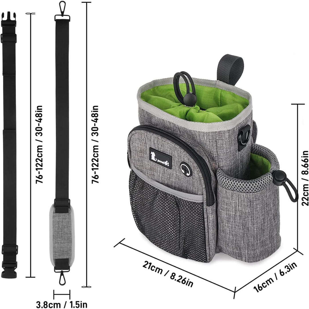 Pecute XL Dog Walking Bag with Water Bottle Holder